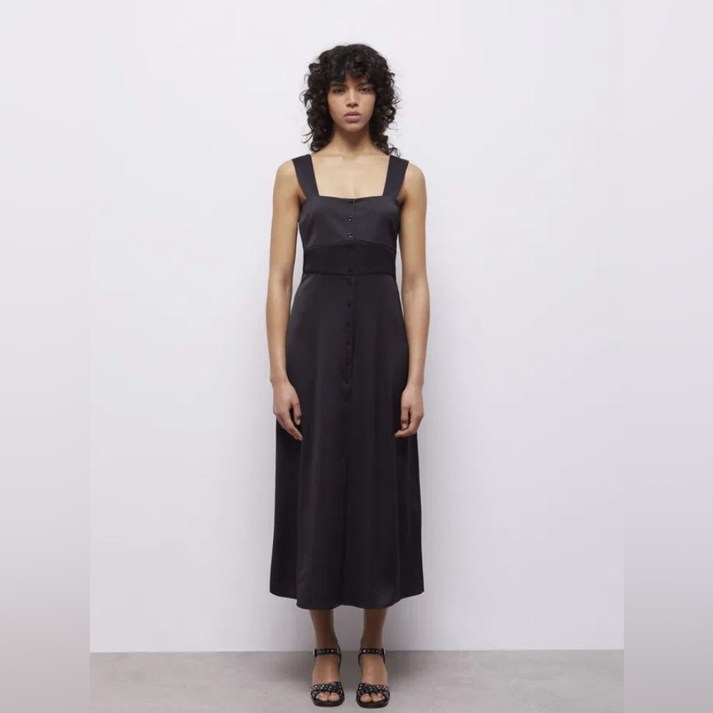 NWT The Kooples women’s Black Button-Up Dress size T.3 flatteringgggg!